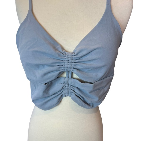 Athleta Cinch Longline Bra Womens Athletic Yoga Stretch Blue Extra Large - Picture 5 of 12